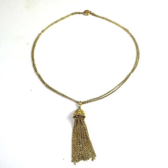 Monet Chain Dangle Pendant Plus Size Friendly Gold Tone Necklace 23+" Box Clasp - Picture 1 of 12
